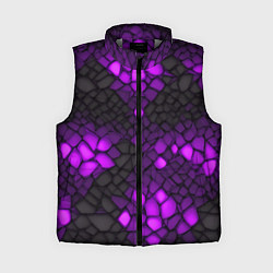 Женский жилет Фиолетовый трескающийся камень, цвет: 3D-светло-серый