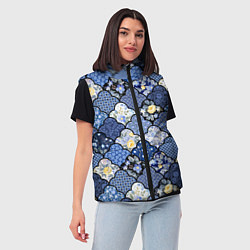 Женский жилет Цветочный лоскутный коллаж, цвет: 3D-красный — фото 2