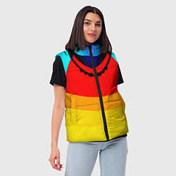 Женский жилет Цветные фигуры, цвет: 3D-красный — фото 2