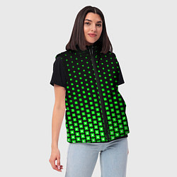 Женский жилет Зелёные квадраты, цвет: 3D-светло-серый — фото 2