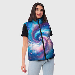 Женский жилет Галактический тай-дай, цвет: 3D-светло-серый — фото 2
