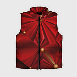 Женский жилет Красный материал со складками, цвет: 3D-красный
