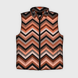 Женский жилет Ломаные полосы коричневый