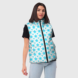 Женский жилет Паттерн снежинки бело-голубой, цвет: 3D-светло-серый — фото 2