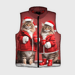Женский жилет С новым котом - два кота в костюмах Санты