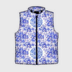 Женский жилет Новогодняя гжель роспись, цвет: 3D-черный