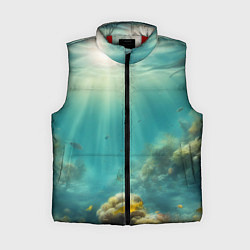 Женский жилет Рыбы под водой, цвет: 3D-красный