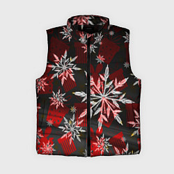 Женский жилет Рождественские снежинки, цвет: 3D-черный