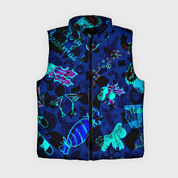 Женский жилет Рождественские паттерны узоры, цвет: 3D-черный