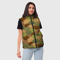 Женский жилет Котики - камуфляж, цвет: 3D-черный — фото 2