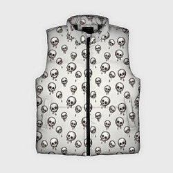 Женский жилет Мультяшные черепки абстрактный паттерн, цвет: 3D-черный