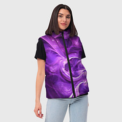Женский жилет Фиолетовая фрактальная абстракция, цвет: 3D-светло-серый — фото 2