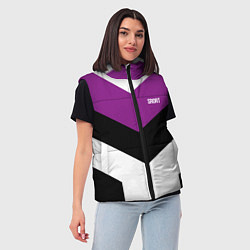 Женский жилет Ретро спортивный костюм с полосами, цвет: 3D-черный — фото 2