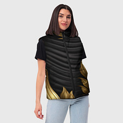 Женский жилет Узоры золотые на черном фоне, цвет: 3D-красный — фото 2