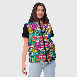 Женский жилет Graffiti funny, цвет: 3D-черный — фото 2