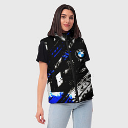 Женский жилет BMW stripes color auto sport, цвет: 3D-светло-серый — фото 2