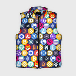 Женский жилет Криптовалюта Биткоин, Эфириум, Тетхер, Солана патт, цвет: 3D-красный