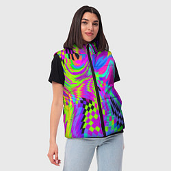 Женский жилет Психоделический глитч, цвет: 3D-красный — фото 2