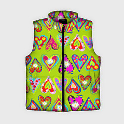 Женский жилет Разноцветные сердца в мексиканском стиле, цвет: 3D-светло-серый