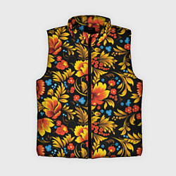 Женский жилет Русская национальная роспись хохлома, цвет: 3D-черный