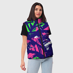 Женский жилет Разноцветная текстурная геометрия, цвет: 3D-черный — фото 2