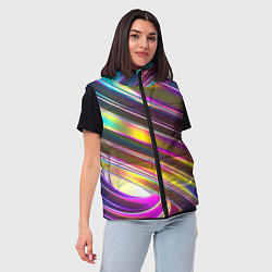 Женский жилет Неоновый скрученный металл разноцветный, цвет: 3D-светло-серый — фото 2