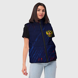 Женский жилет Россия краски текстура, цвет: 3D-красный — фото 2
