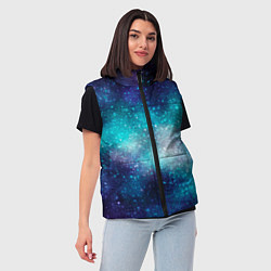 Женский жилет Космические туманности, цвет: 3D-черный — фото 2