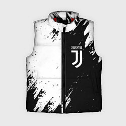 Женский жилет Juventus краски чёрнобелые, цвет: 3D-красный