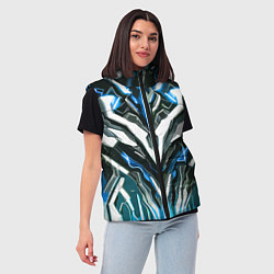 Женский жилет Неоновая кибер броня синяя, цвет: 3D-красный — фото 2