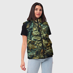 Женский жилет Реалистичный камуфляж из листьев, цвет: 3D-красный — фото 2