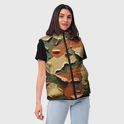 Женский жилет Реалистичный камуфляж из краски, цвет: 3D-красный — фото 2