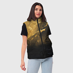 Женский жилет Золотое напыление на черном, цвет: 3D-светло-серый — фото 2