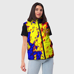 Женский жилет Герб РФ огненный стиль текстура, цвет: 3D-светло-серый — фото 2