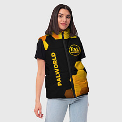Женский жилет Palworld - gold gradient вертикально, цвет: 3D-черный — фото 2