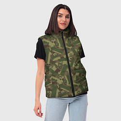 Женский жилет Камуфляж - болты и гайки, цвет: 3D-черный — фото 2
