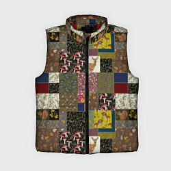 Женский жилет Пэчворк лесной, цвет: 3D-красный