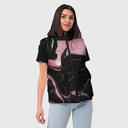 Женский жилет Черно-розовый мрамор, цвет: 3D-светло-серый — фото 2