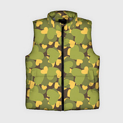 Женский жилет Сердечки - камуфляж, цвет: 3D-светло-серый