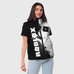 Женский жилет Роблокс - черно-белая абстракция, цвет: 3D-черный — фото 2