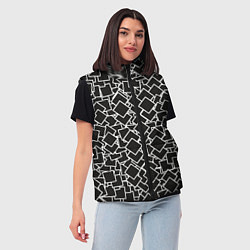 Женский жилет Ромб черно - белый, цвет: 3D-красный — фото 2