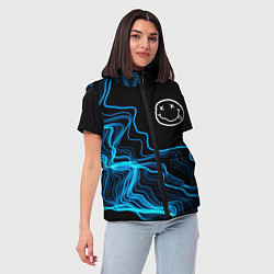 Женский жилет Nirvana sound wave, цвет: 3D-черный — фото 2