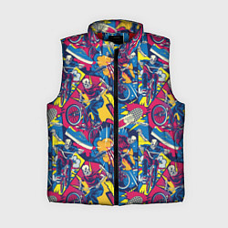 Женский жилет Езда на велосипеде BMX в стиле комиксов, цвет: 3D-красный