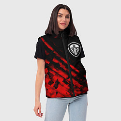 Женский жилет Leeds United sport grunge, цвет: 3D-красный — фото 2