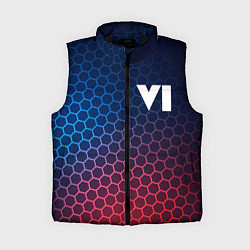 Женский жилет GTA 6 неоновые соты, цвет: 3D-черный
