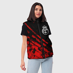 Женский жилет Real Madrid sport grunge, цвет: 3D-красный — фото 2