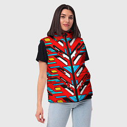 Женский жилет Красно-синяя техно броня, цвет: 3D-красный — фото 2