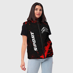 Женский жилет Citroen red sport tires, цвет: 3D-черный — фото 2