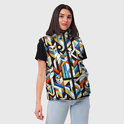 Женский жилет Узор с котами, цвет: 3D-красный — фото 2