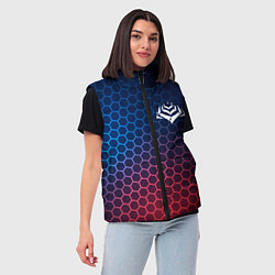 Женский жилет Warframe неоновые соты, цвет: 3D-черный — фото 2